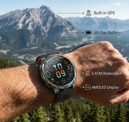 Glowsen™ Titan Trek — Tactical Smartwatch with GPS & 60-Day Battery
